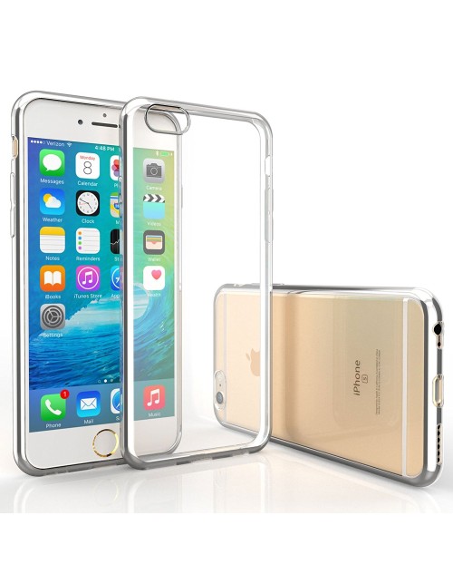 iPhone 6S / 6 Case Ultra Thin Electroplate TPU Gel Cover with Shock-Proof Bumper-Silver